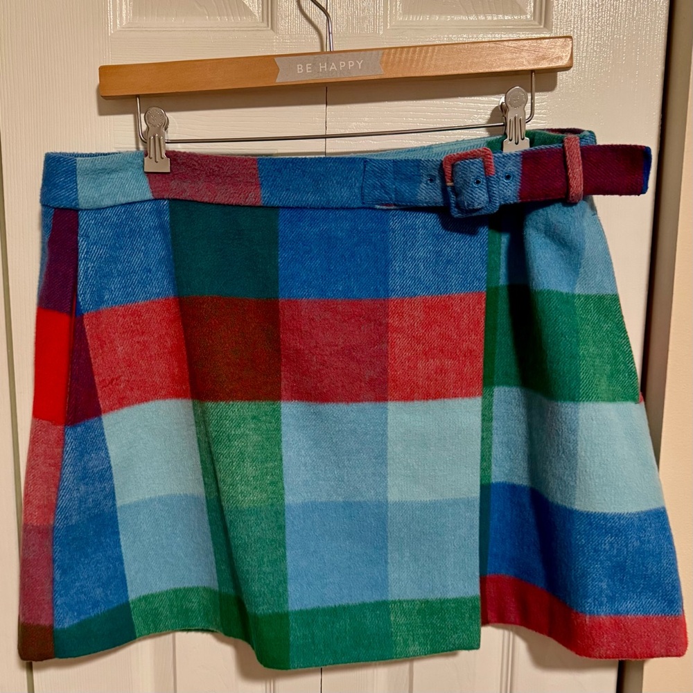 Free Assembly Plaid Faux Wrap Mini Skirt - Size 16 - Picture 5 of 12